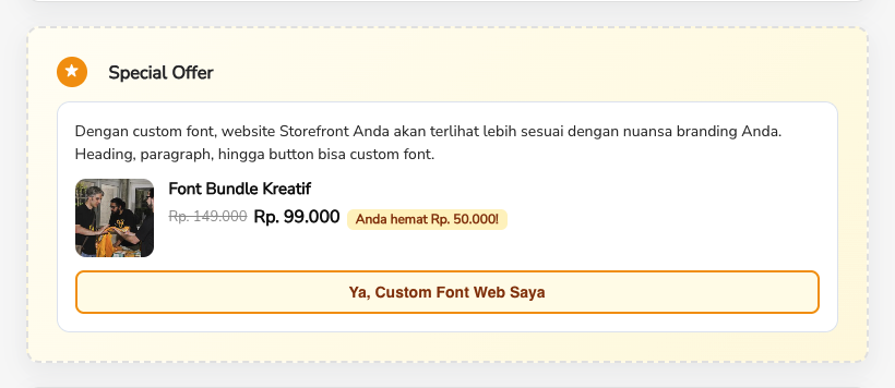 Bump Offer Standar Industri Sejoli Commerce